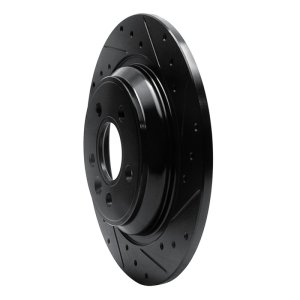 Volvo S60 Cross Country Brake Rotor (1) - Rear Right - R1 Concepts - Drilled & Slotted - Black - `07-`18